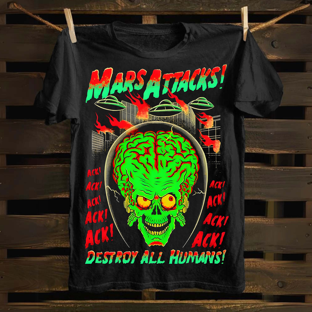 Mars Attacks Movie Cotton T-shirt